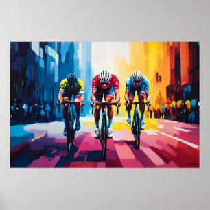 Pop-Art-Radsport-Wandbild – Radrennen-Druck Poster