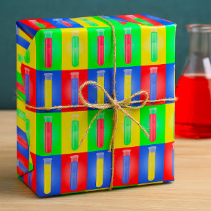 Pop-Art-Reagenzgläser Wissenschaft Chemie Labor Geschenkpapier