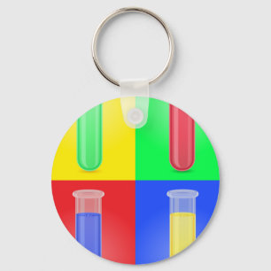 Pop Art Reagenzgläser Wissenschaft Chemie Labor Schlüsselanhänger