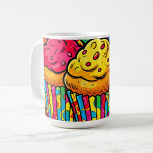 Pop-Art-Regenbogen-Cupcakes-Explosion Kaffeetasse