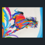Pop Art Reiten Poster<br><div class="desc">Ein zeichn eines bunten Pop Kunstpferdes. Gezeichnet mit farbigem Bleistift.</div>