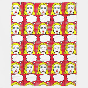 Pop Art Retro blonde Frauen pausieren werfen Fleecedecke