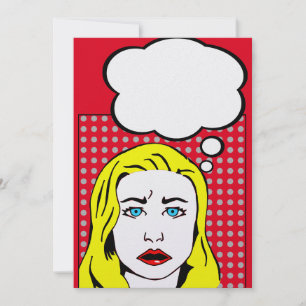 Pop-Art Retro Blondinen Hochzeitskarten Einladung