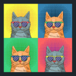 Pop Art Retro Cats Poster<br><div class="desc">Groovy cats - Wenn Sie Katzen Liebe, ist dies das perfekte Poster für Sie.</div>