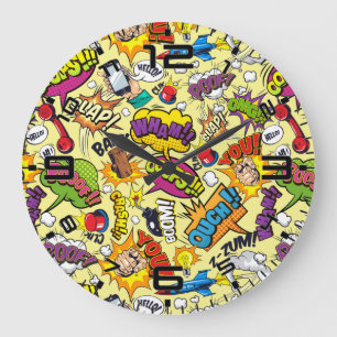 Pop Art Retro Comic - Grande horloge Cool