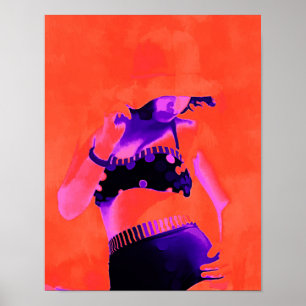 Pop Art Retro Hippy Chic Boho Kunstwerke Mädchen Poster