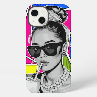 Pop Art Retrô Mulher Fashion Preto e Branco iPhone Hülle