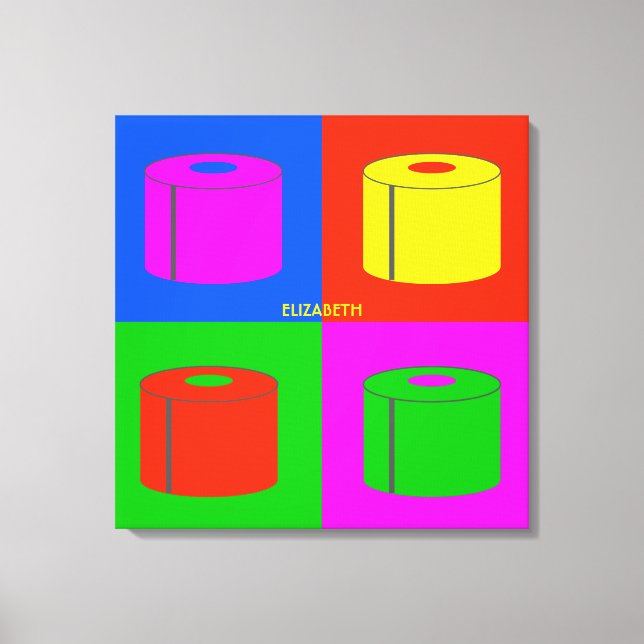 Pop Art Retro Psychedelic Toilettenpapier Vibrany Leinwanddruck (Vorderseite)