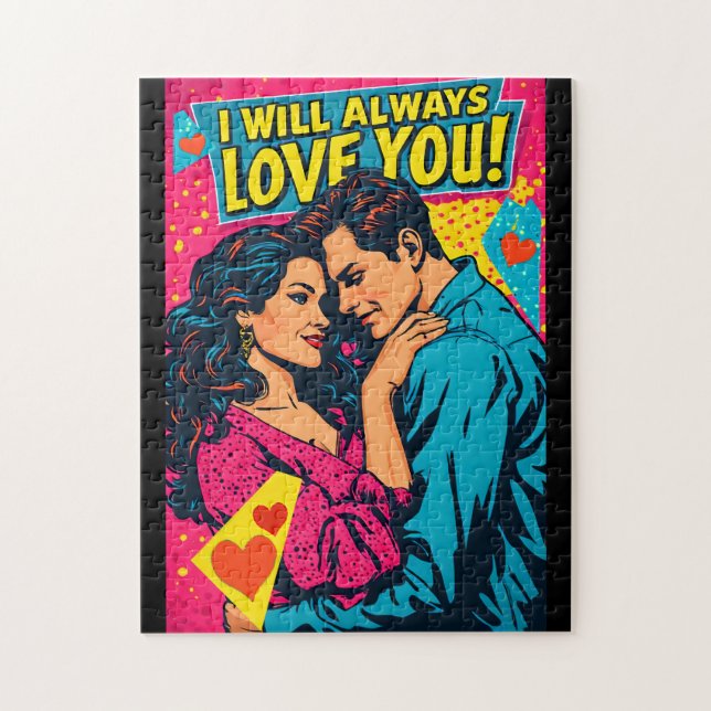 Pop Art Retro Romantik Comics Farbige Romanze (Vertikal)