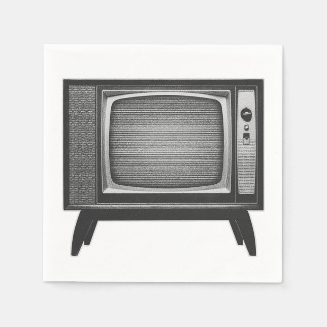 Pop Art Retro TV Set Serviette (Vorderseite)