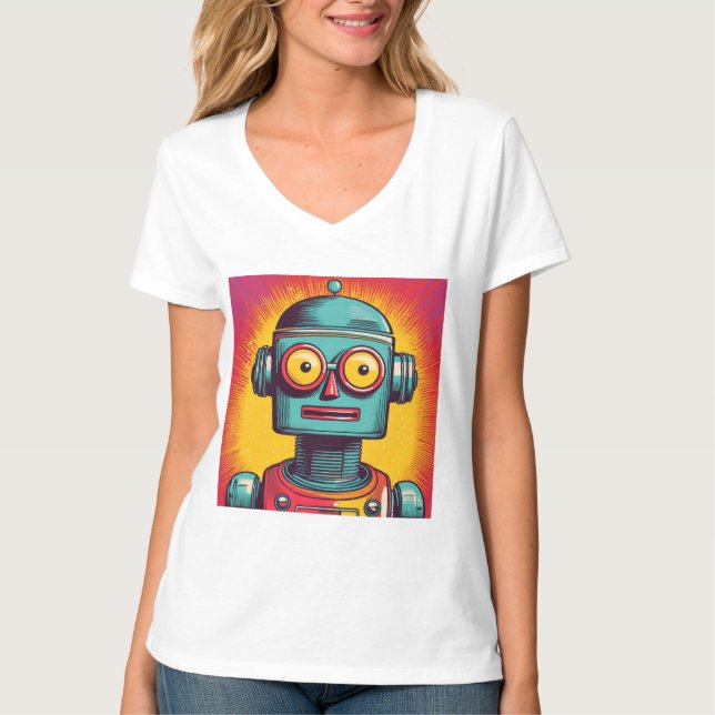 Pop Art Robot T-Shirt (Vorderseite)