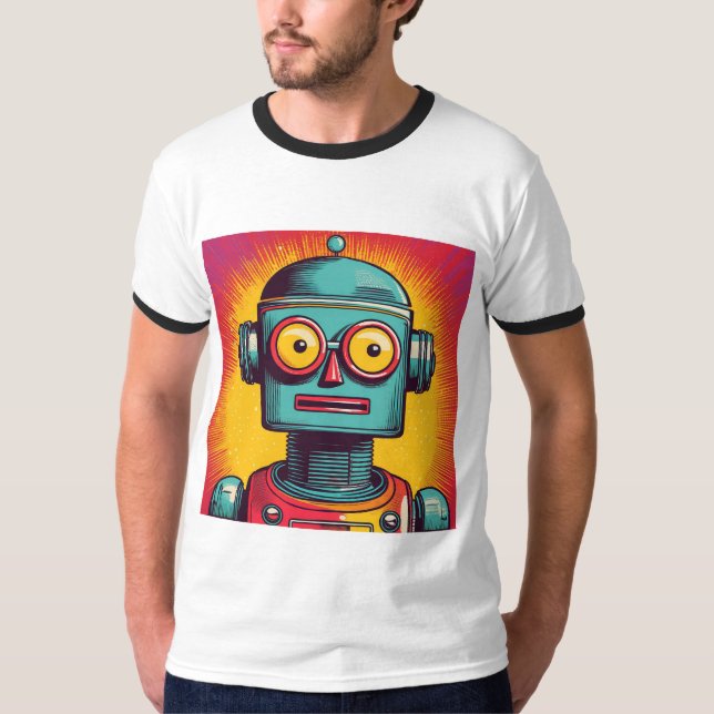Pop Art Robot T-Shirt (Vorderseite)