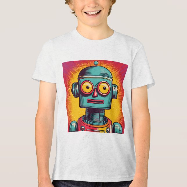 Pop Art Robot Tri-Blend Shirt (Vorderseite)