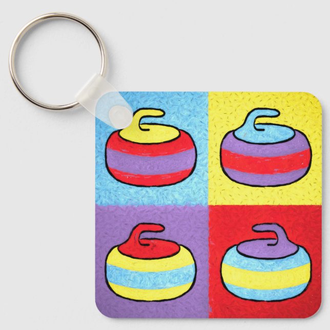 Pop Art Rocks Curling Design Schlüsselanhänger (Vorderseite)
