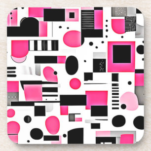 Pop-Art-Rosa-Geometrie-Design Getränkeuntersetzer