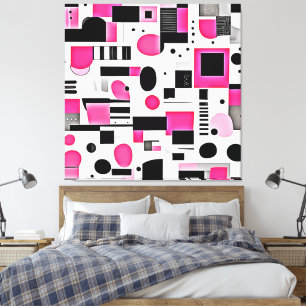 Pop-Art-Rosa-Geometrie-Design Leinwanddruck