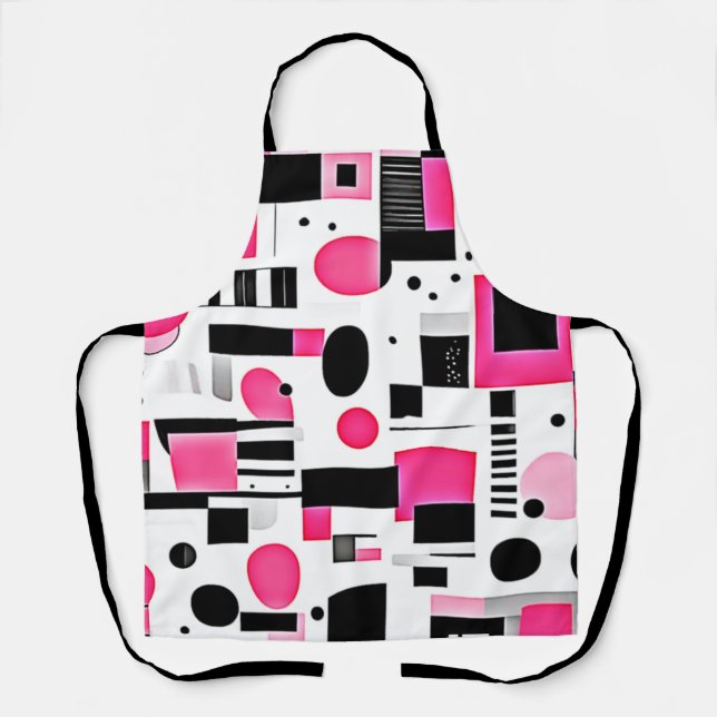 Pop-Art-Rosa-Geometrie-Design Schürze (Vorderseite)