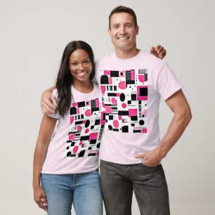 Pop-Art-Rosa-Geometrie-Design T-Shirt