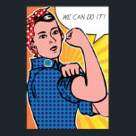 Pop Art Rosie the Riveter Wir können es tun! Polka Poster<br><div class="desc">Herzlichen Glückwunsch zum Geburtstag, Rosie the Riveter! Zu Ehren von J. Howard Millers 70. Geburtstag haben wir uns das klassische Poster "We Can Do!" neu vorgestellt, als ob Roy Lichtenstein es in den 1960er Jahren gemalt hätte. Diese lebendige Version enthält die klassischen Ben-Day Punkte, die Lichtenstein in seinen Werken wie...</div>
