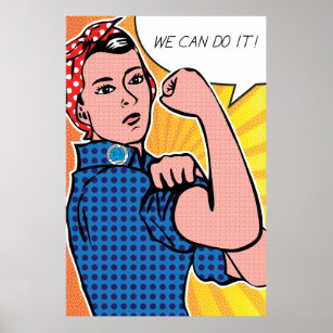 Pop Art Rosie the Riveter Wir können es tun! Polka Poster