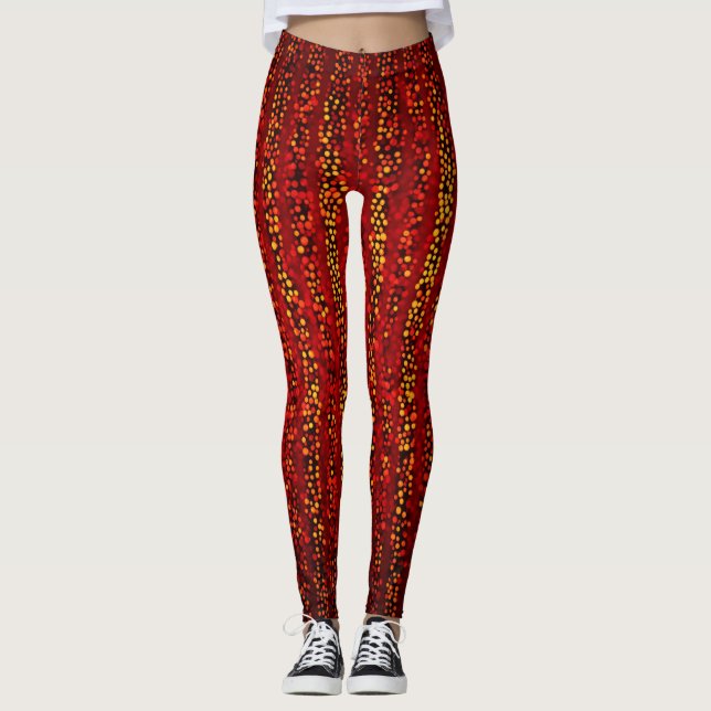 "Pop Art Rouge: Leggings der dunkelroten Lady" (Vorderseite)