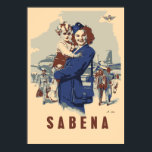 Pop Art Sabena Ex Belgium Airlines Poster<br><div class="desc">Standardgrößen (in Zoll oder cm), kontaktieren Sie uns. Eigene Vektor Popart Arbeit in vier Farben inspiriert durch eine Vintage Postkarte von Sabena, die von 1923 bis 2001 die nationale Fluggesellschaft Belgiens war, bis sie bankrott ging. Hinweis: Dies ist ein neu geschaffenes Werk, keine Reproduktion. Der Schriftart, der den Namen Sabena...</div>