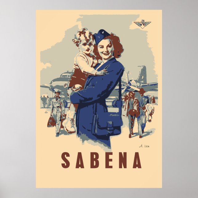 Pop Art Sabena Ex Belgium Airlines Poster (Vorne)