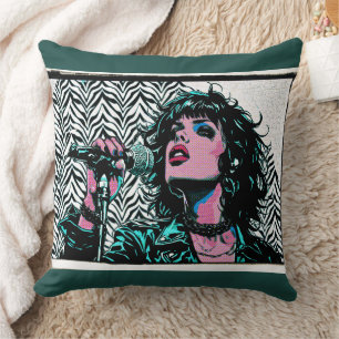 Pop-Art-Sänger Teal Pink Musiker Musikliebhaber  Kissen