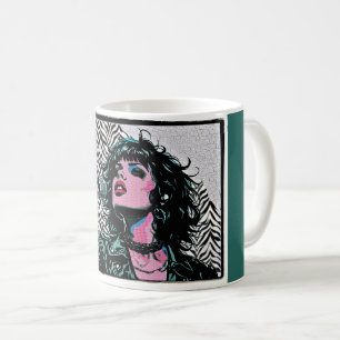 Pop-Art-Sängerin Halftone Punkrock-Musikliebhaber Kaffeetasse