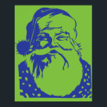 Pop Art Santa Green Poster<br><div class="desc">Das links Design aus unserem beliebten 4-Sterne-Poster-Design.</div>