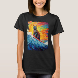 Pop-Art-Schildpattkatze Paddle Board Surfen T-Shirt