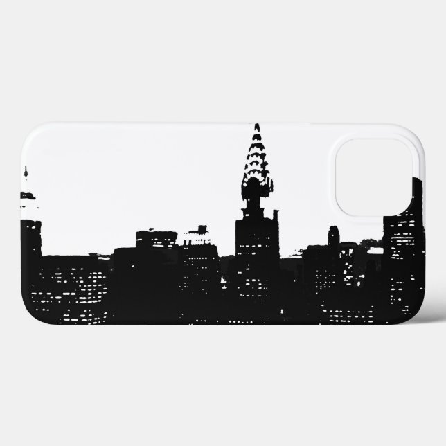 Pop Art Schwarz-weiß NY Manhattan Case-Mate iPhone Hülle (Rückseite (Horizontal))