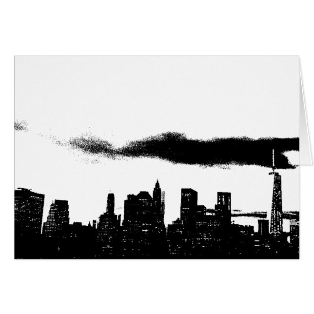Pop Art Schwarz-weiß NYC New York City (Vorderseite (Horizontal))