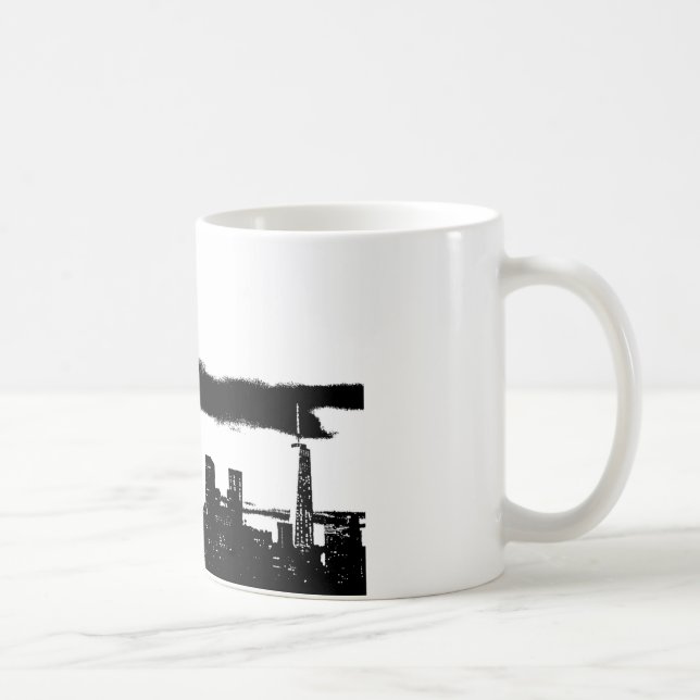 Pop Art Schwarz-weiß NYC New York City Kaffeetasse (Rechts)