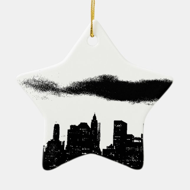 Pop Art Schwarz-weiß NYC New York City Keramikornament (Vorne)