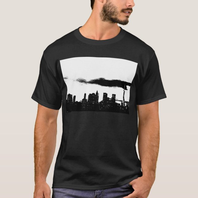 Pop Art Schwarz-weiß NYC New York City T-Shirt (Vorderseite)