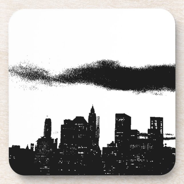 Pop Art Schwarz-weiß NYC New York City Untersetzer (Vorderseite)