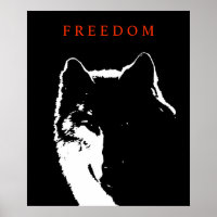 Pop Art Schwarz-weißes Motivierend Wolf Poster