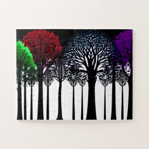 Pop Art Schwarzer Silhouette Wald für Kinder