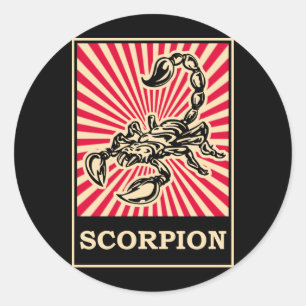 Pop Art Scorpion Runder Aufkleber
