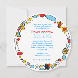 POP ART SCRIBBLY Bar Mitzvah Einladung