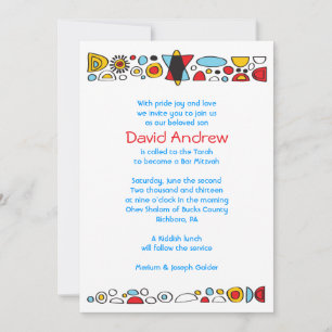 POP ART SCRIBBLY Bar Mitzvah Einladung
