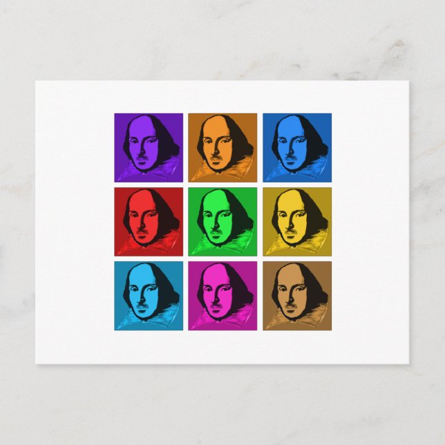 Pop Art Shakespeare Postkarte (Vorderseite)
