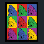 Pop Art Shark Poster<br><div class="desc">"Pop Art Shark" Kunstgrafik von bCreative zeigt einen ikonischen Hai Kopf in einem 9 Panel Pop Kunstwerk! Das ist ein tolles Geschenk für Familie, Freunde oder eine Leckerei für sich! Diese lustige Grafik ist eine großartige Ergänzung zu jedem Stil: bCreative ist ein führender Schöpfer und Lizenzgeber von originellen, trendigen Designs...</div>