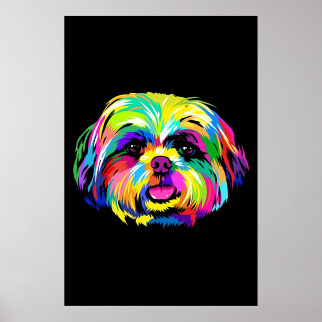 Pop Art Shih Tzu Dog Liebhaber Poster (Vorne)