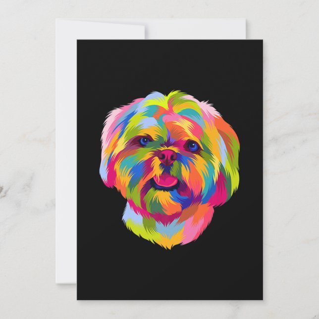 Pop Art Shih Tzu Niedlicher Welpenbesitzer Dankeskarte (Vorderseite)