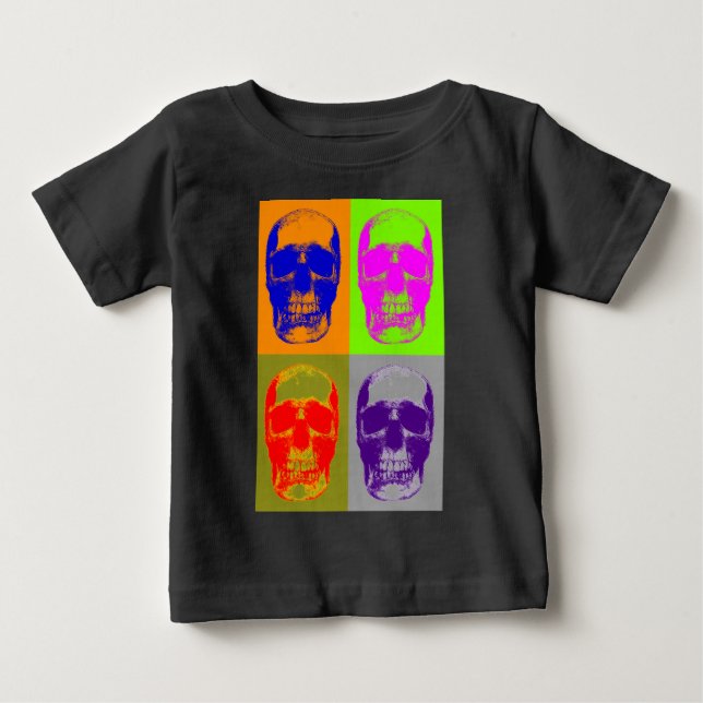 Pop Art Skull Baby T-shirt (Vorderseite)