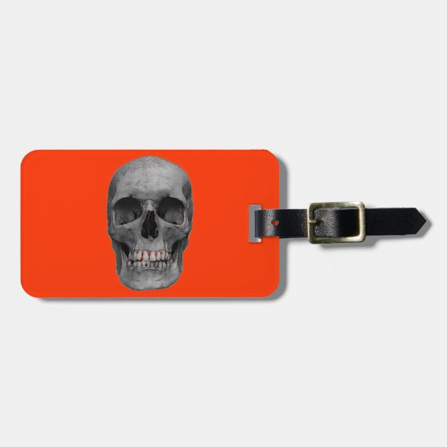 Pop Art Skull-Gepäckmarke Gepäckanhänger (Vorderseite horizontal)