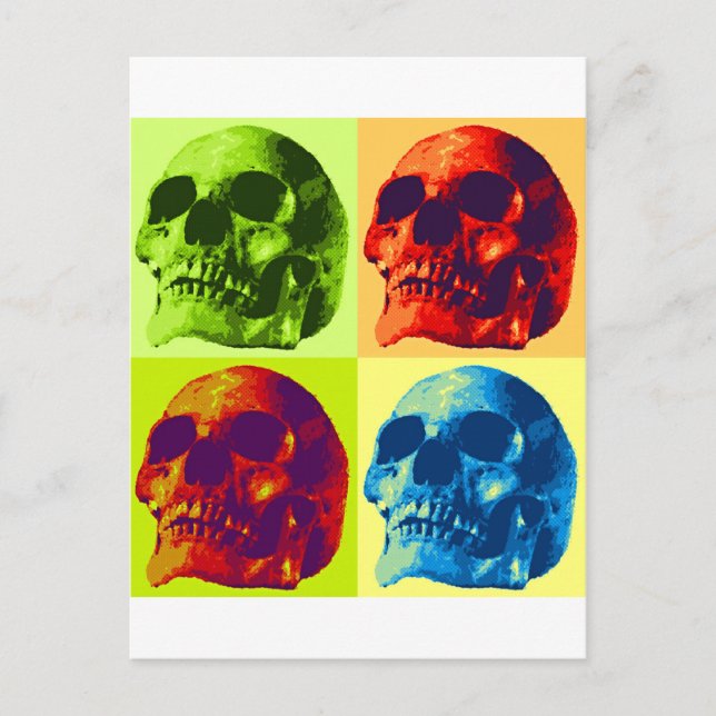 Pop Art Skull Postkarte (Vorderseite)