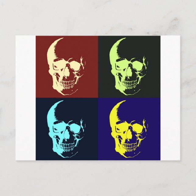 Pop Art Skull Postkarte (Vorderseite)